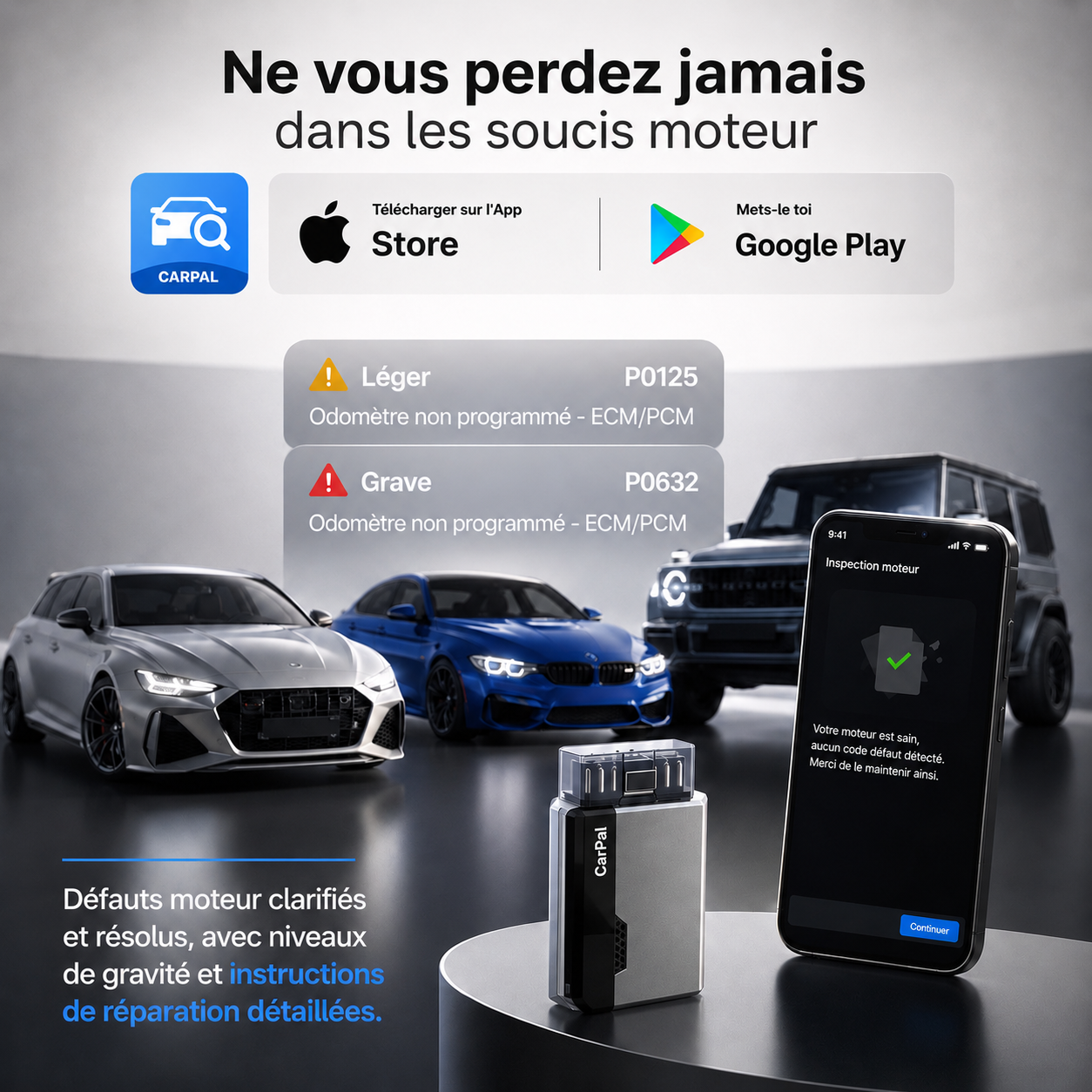 Scanner de diagnostic automobile MELSY, Professionnel CARPAL™