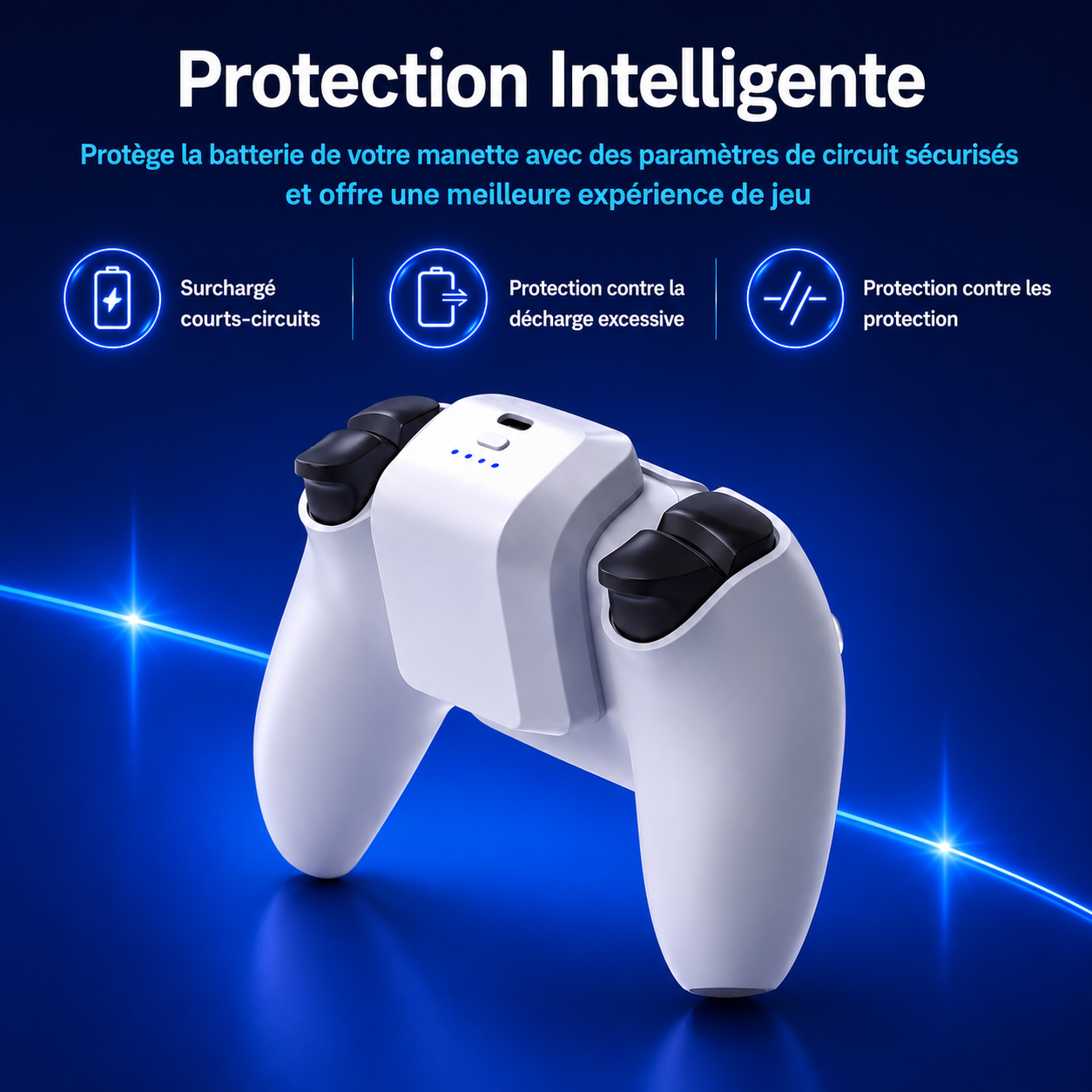 Melsy - Batterie externe rechargeable pour manette PS5