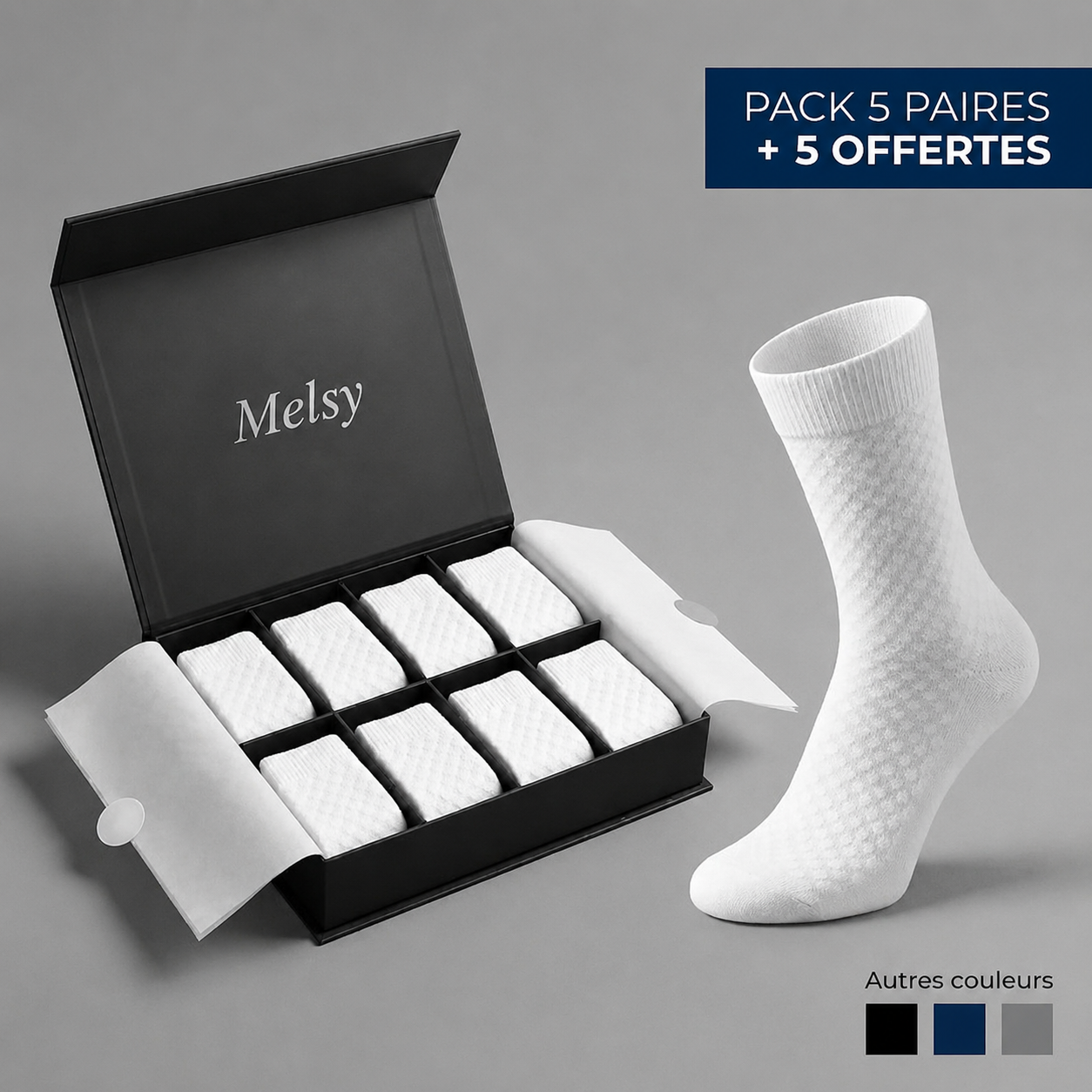 CHAUSSETTES MELSY EN FIBRE DE BAMBOU PREMIUM