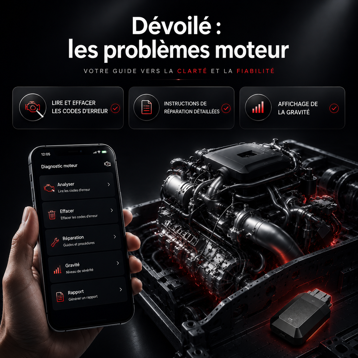 Scanner de diagnostic automobile MELSY, Professionnel CARPAL™